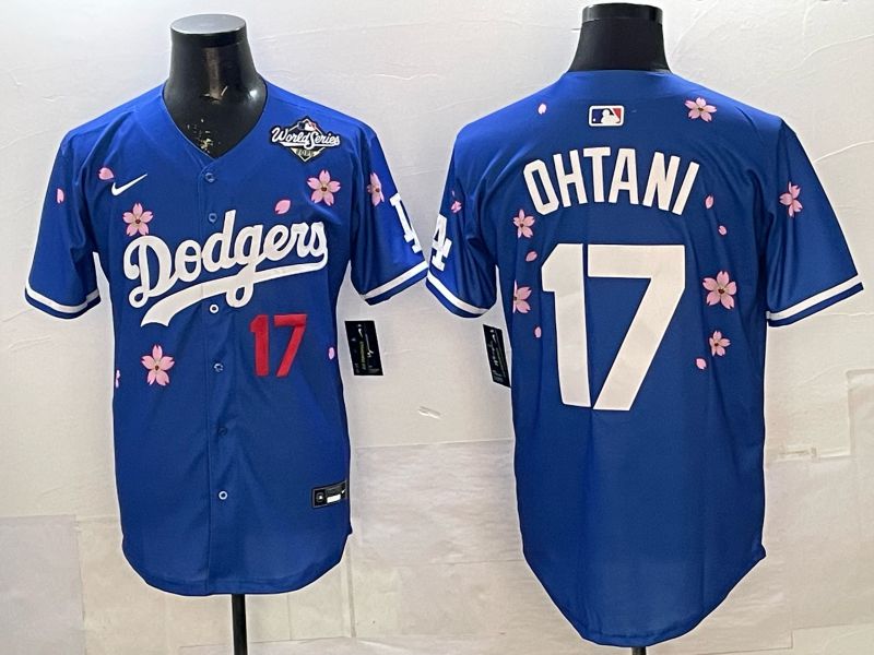 Men Nike 2026 Los Angeles Dodgers #17 Ohtani Blue Sakura Edition Game MLB Jersey 061->los angeles dodgers->MLB Jersey